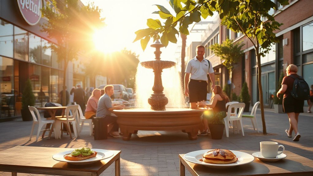 brunch laughter coffee people watching