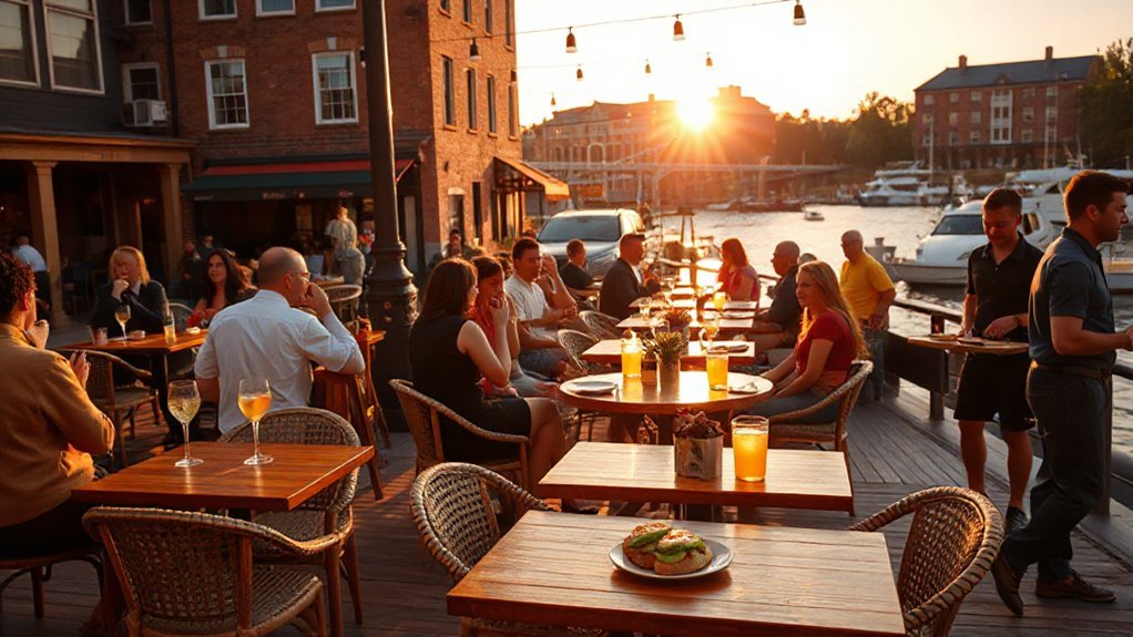 casual waterfront brunch experience