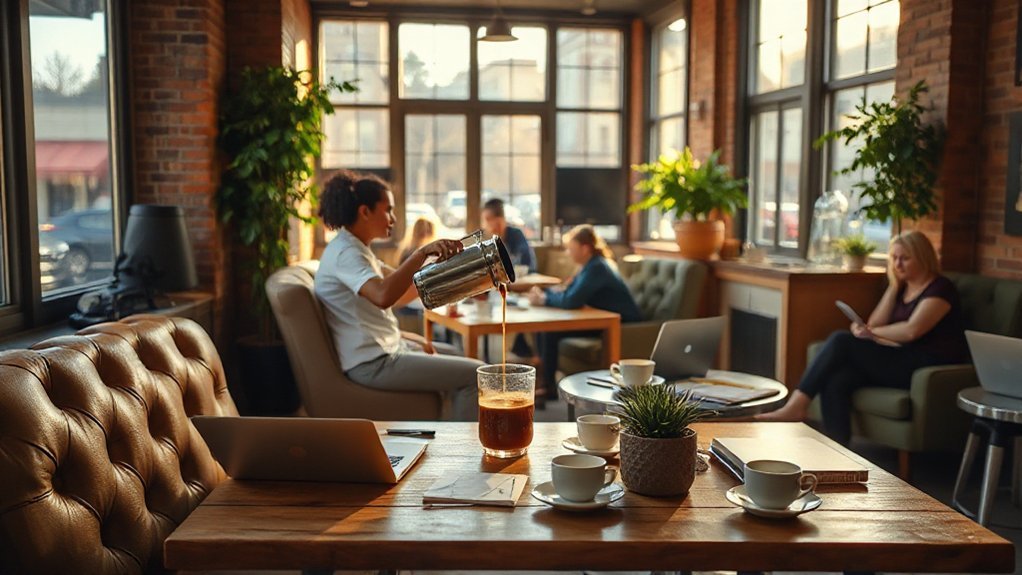 comfortable coffee shop experience