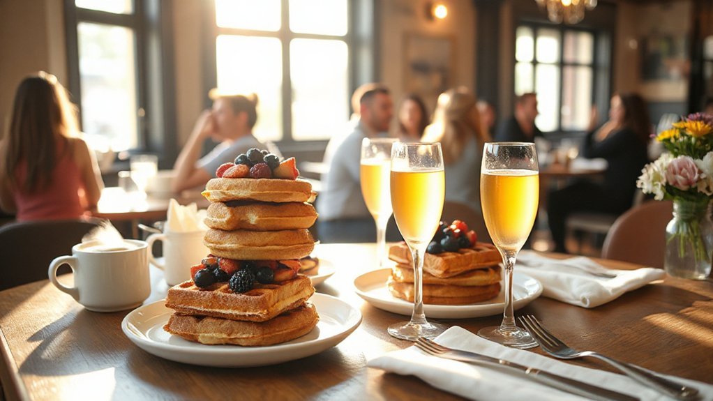 cozy brunch with mimosas