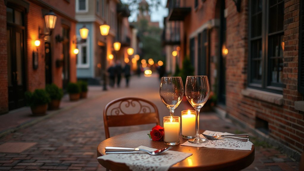 cozy candlelit bistro ambiance
