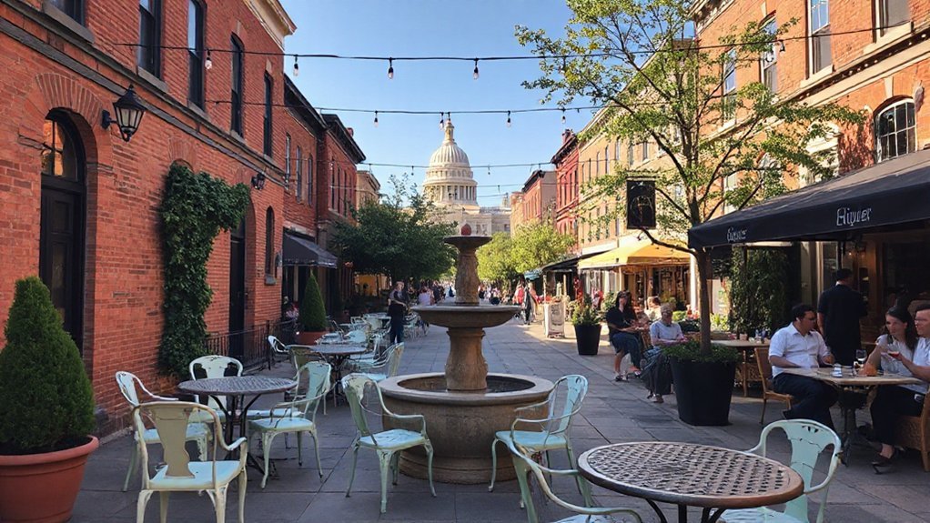 cozy courtyard dining experience