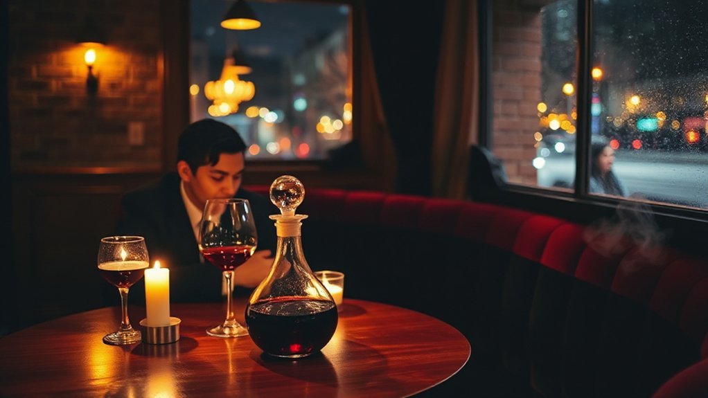 cozy dimly lit wine romance