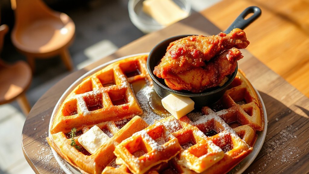 crisp chicken fluffy waffles