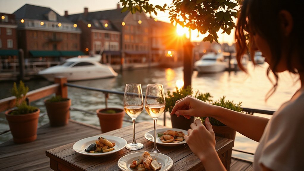 romantic waterfront dining experience