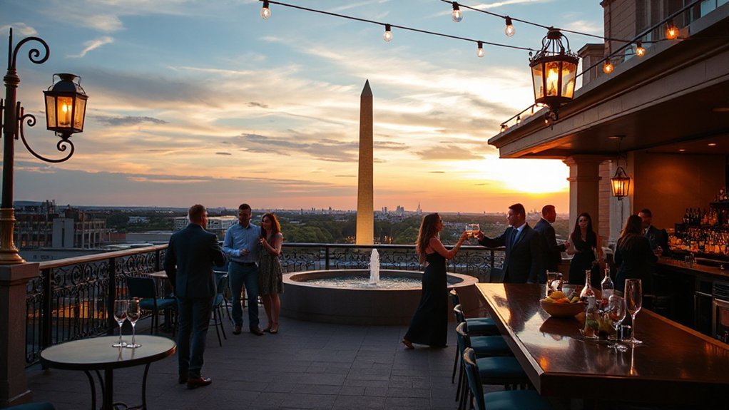 rooftop dining with skyline views