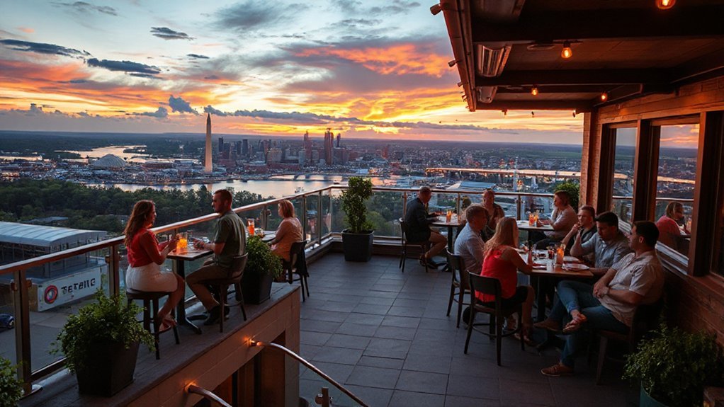 rooftop dining with views