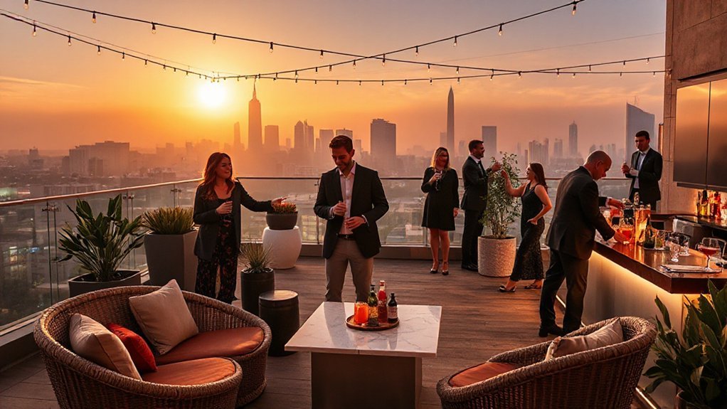 skyline sips at sunset