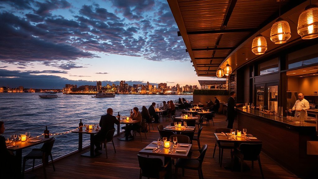trendy waterfront dining experience