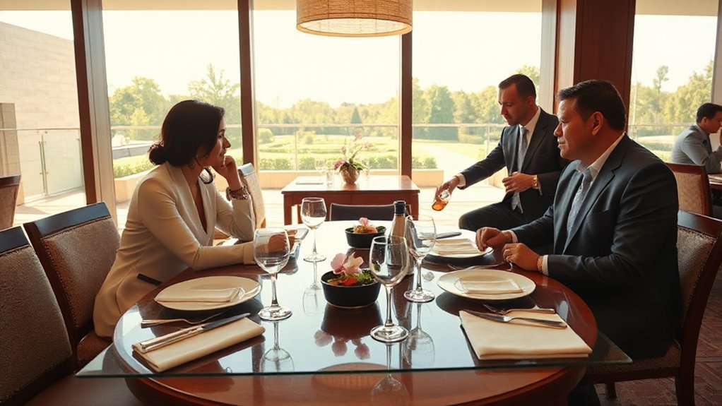 upscale dining for clients