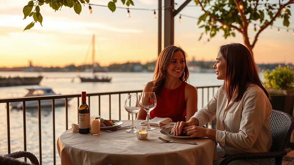 waterfront dining with ambiance